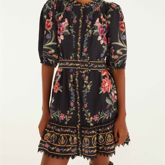 FARM Rio Belted Black Floral Mini Dress - Picture 6 of 6